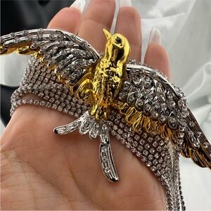 Gold and Silver Bird Pendant Necklace